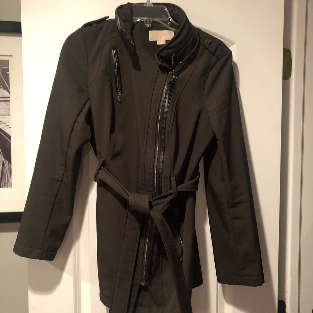 Michael Kors size S hunter green lined trench